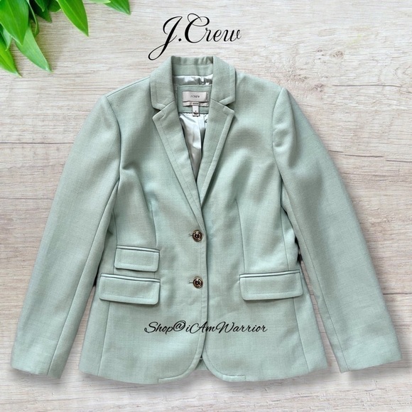 J.Crew NWT pale spearmint wool Hack-ing jacket/blazer *shop@iamwarrior - Picture 7 of 15